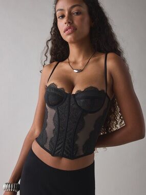 Urban Outfitters Out From Under Modern Love Corset Black Size Medium